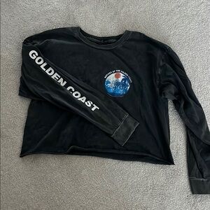 Brandy Melville Charcoal Golden Coast Long Sleeve Tee